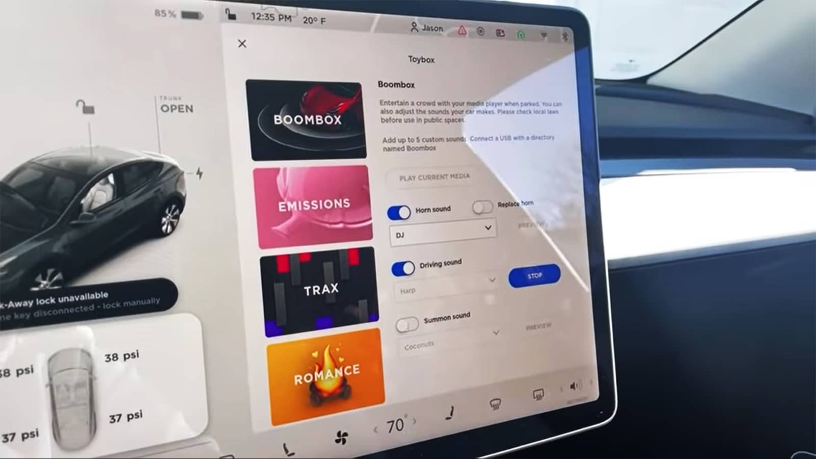 tesla update games boombox mode